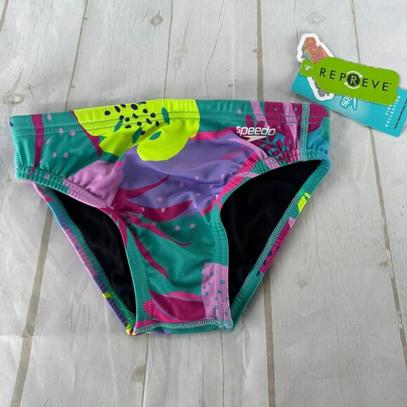 NWT Speedo Standard Swimsuit Brief Endurance+ The One Floating Floral Size 26 - Picture 2 of 10
